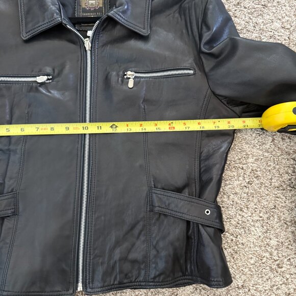 Vintage 90s Genuine Leather Boxy Jacket Laurence Roy sz Large Classic - Picture 14 of 15